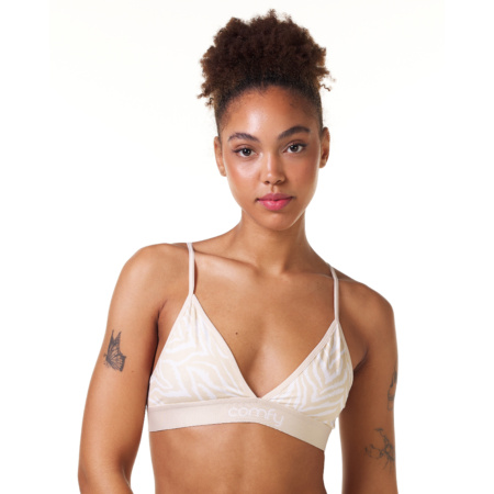 Comfy Beige Zebra Seamless Strap Bralette Performance