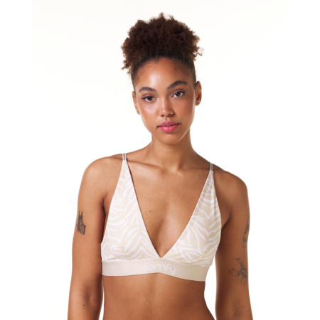 Comfy Beige Zebra Seamless Plunge Bralette Performance